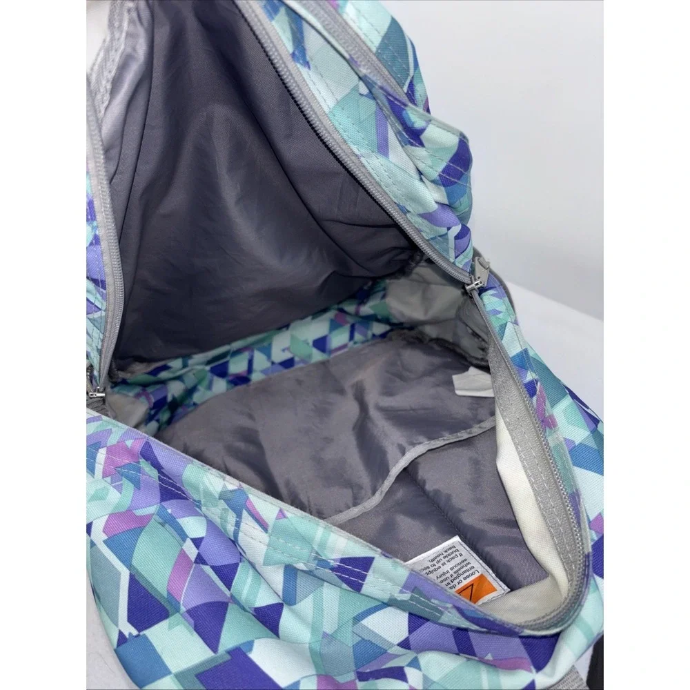 LL Bean Kids Deluxe Book Pack 37L Weatherproof Periwinkle Sky Chevron Backpack